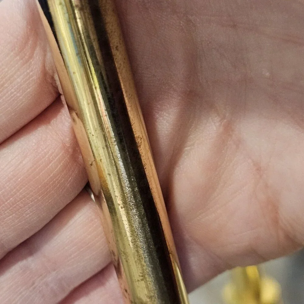 Vintage Gold Brass Tall Candle Sticks Set Of 3 Round Tulip Orb 22